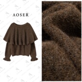 AOSER时尚 网红ins风2616 慵懒宽松小众显瘦百搭圆领披肩套头针织衫