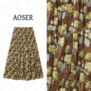 2606 宽松显瘦百搭碎花半身裙日常休闲风女装 AOSER 时尚