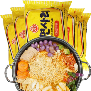 韩国不倒翁面饼110g*5袋进口方便面火锅拉面餐饮面条速食泡面