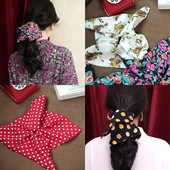 多种花色可选 日常穿搭飘带 复古发圈发带女装