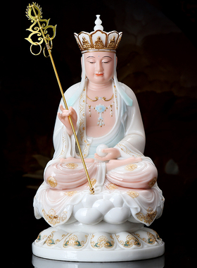 地藏王汉白玉娑婆三圣圆通佛具