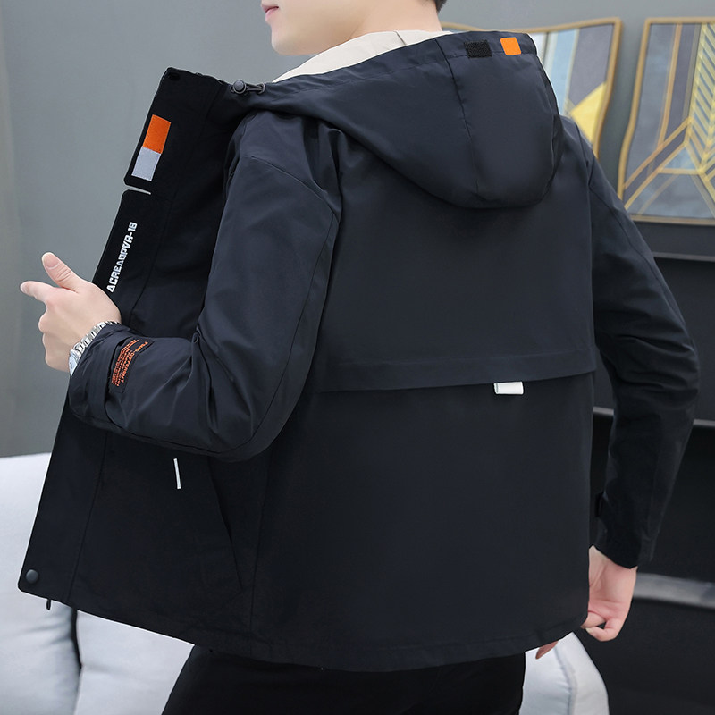 连帽秋季宽松潮流夹克男外套