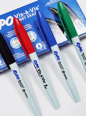 三福expo vis avis水解笔 水溶打点笔0.7mm 16001/16002/16003/16004 黑红蓝绿色适合胶片/菲林片/PCB/线路板