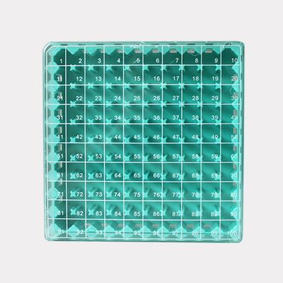 biosharp T142-3-100 2ml PC 塑料冻存盒 13.2cmX13.2cmX5.3cm 100孔/个 50个/箱  带编号 可以放液氮
