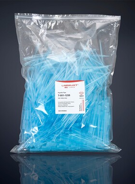 LABSELECT T-001-1250 T-001-1250-C 蓝色 白色 1ml加长 1250ul 袋装吸头 1000支/包 无酶无热源