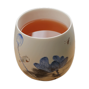 陶立方 陶瓷茶杯个人腰鼓杯花朵杯功夫品茗杯单杯日式茶杯办公杯