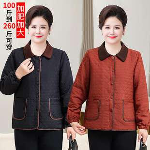 翻领外套加肥加大码 春秋装 宽松休闲上衣妈妈装 女装 大码 中老年女装