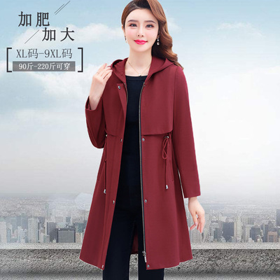 高档洋气外套胖太太加肥加大风衣