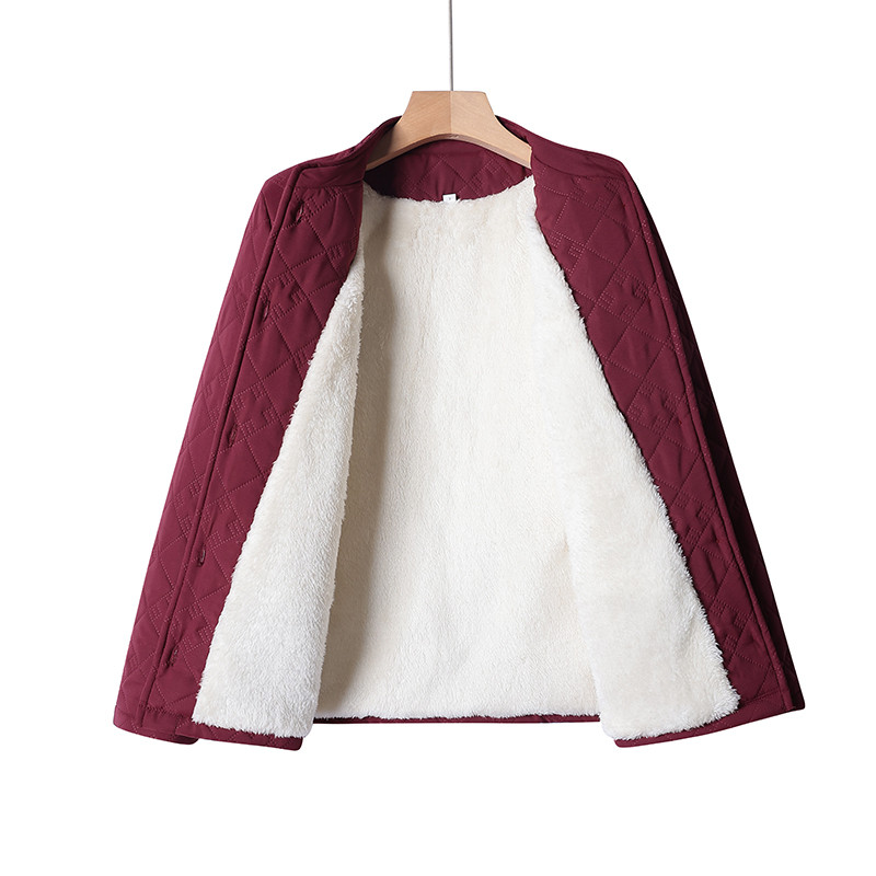 中老年女装加绒棉服妈妈秋冬外套宽松保暖棉袄奶奶装衣服加肥加大