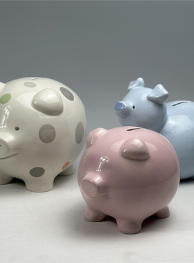 陶瓷存钱罐手绘动物小猪造型
