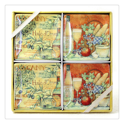 包邮 外贸陶瓷美国LANG正品彩盒包装礼品零食碟盘子杯垫套装礼物