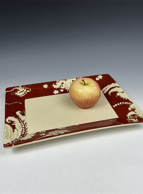 瑕疵特价 外贸陶瓷BILTMORE彩绘餐具釉下彩汤盘西餐盘长方盘鱼盘