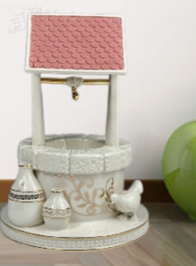 出口外贸Lenox手绘描金圣诞节北欧水井场景家居装饰品摆件礼物