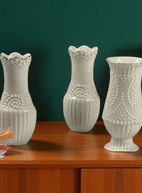 LENOX骨瓷描金浮雕花瓶摆件