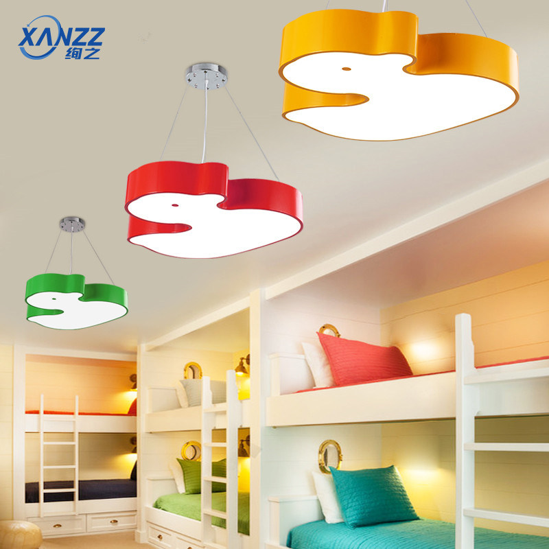 创意卡通彩色小鸭子造型灯led儿童房间灯卧室灯幼儿园教室吊线灯