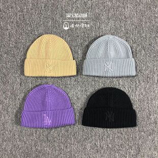 LA毛线帽冷帽男女款 韩国潮牌MLB正品 BNS02 经典 新款 纯色基础款