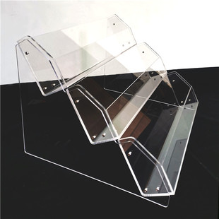 亚克力粉饼架 阶梯口红架产品陈列架 化妆品桌面收纳透明展示架盒
