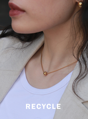 RECYCLE / 圆珠波波项链 百搭简约法式复古经典通勤叠戴锁骨链