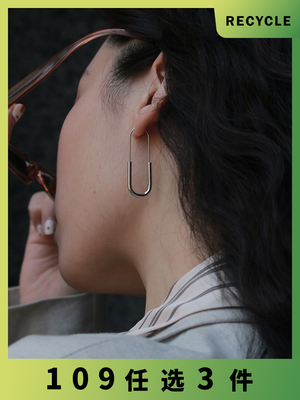 RECYCLE大回形针耳环金银两色
