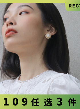 RECYCLE / 松石耳钉 日韩个性简约复古不规则创意简约ins气质耳夹