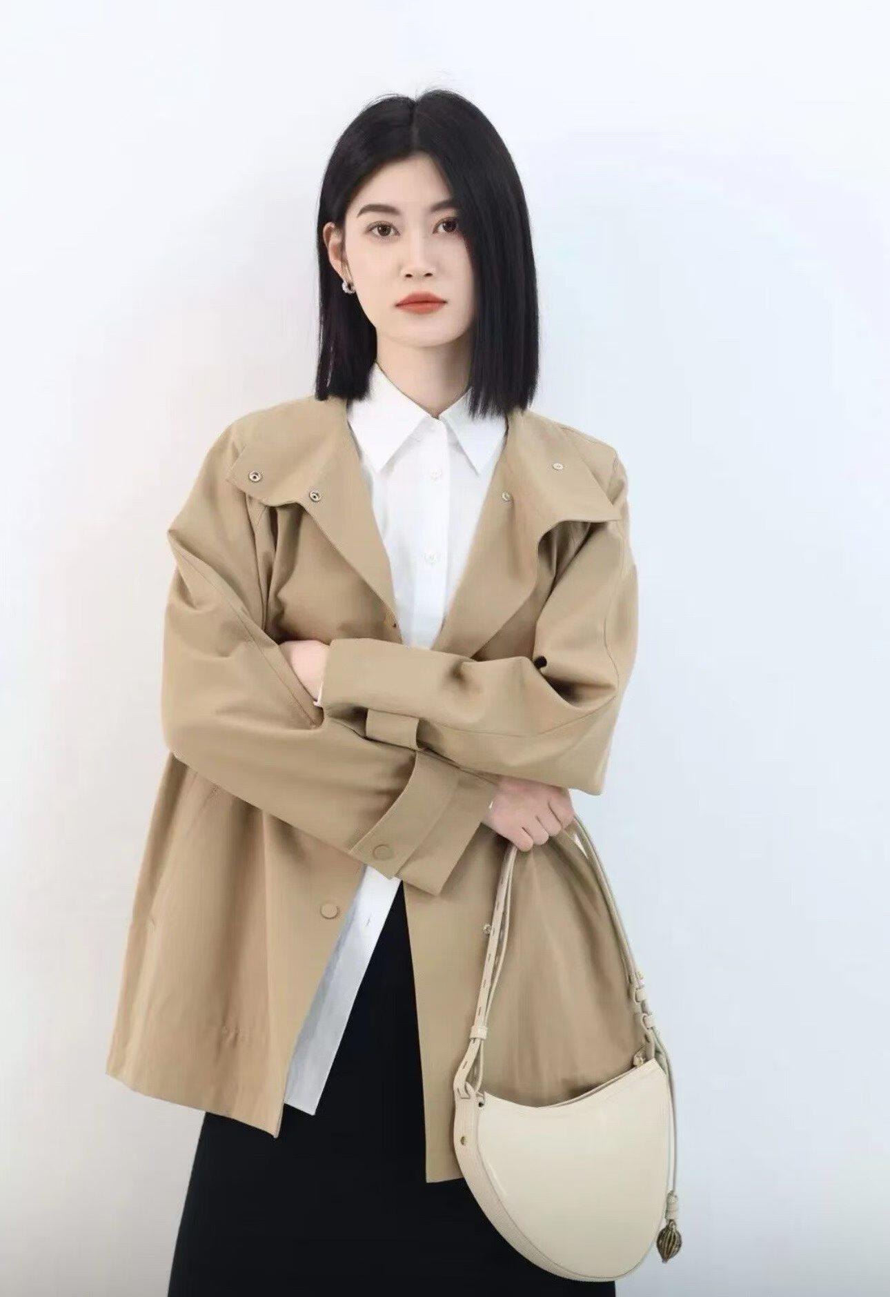 【商场同款】禾精纺羊毛平纹轻便短风衣