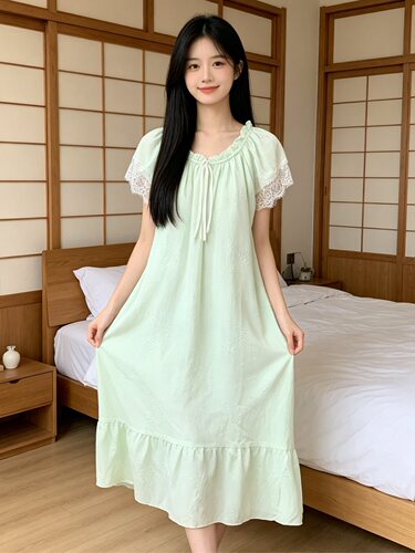 512 宣锦云朵棉睡裙 带胸垫