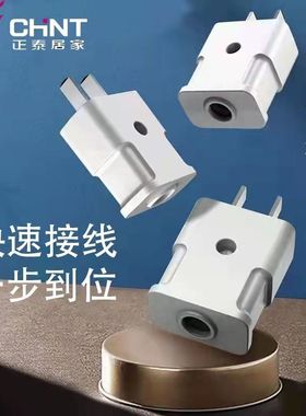 (10只装)正泰正品插头NEA7-201S 10A扁插二极二孔接线板插头 套装