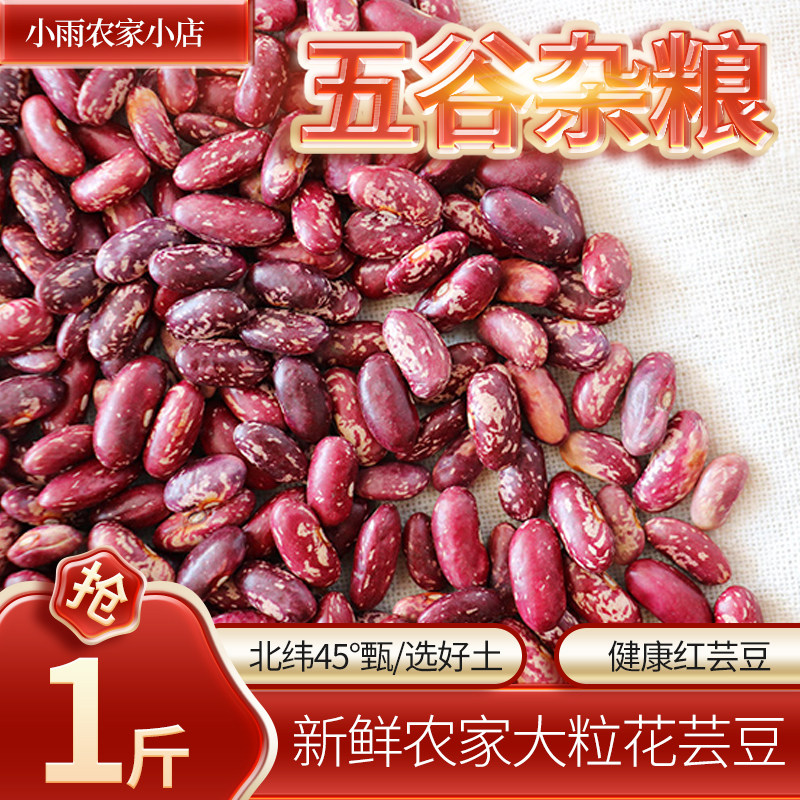 东北芸豆1斤新鲜农家大粒红扁花腰豆生云豆饭豆芸豆干红腰豆菜豆