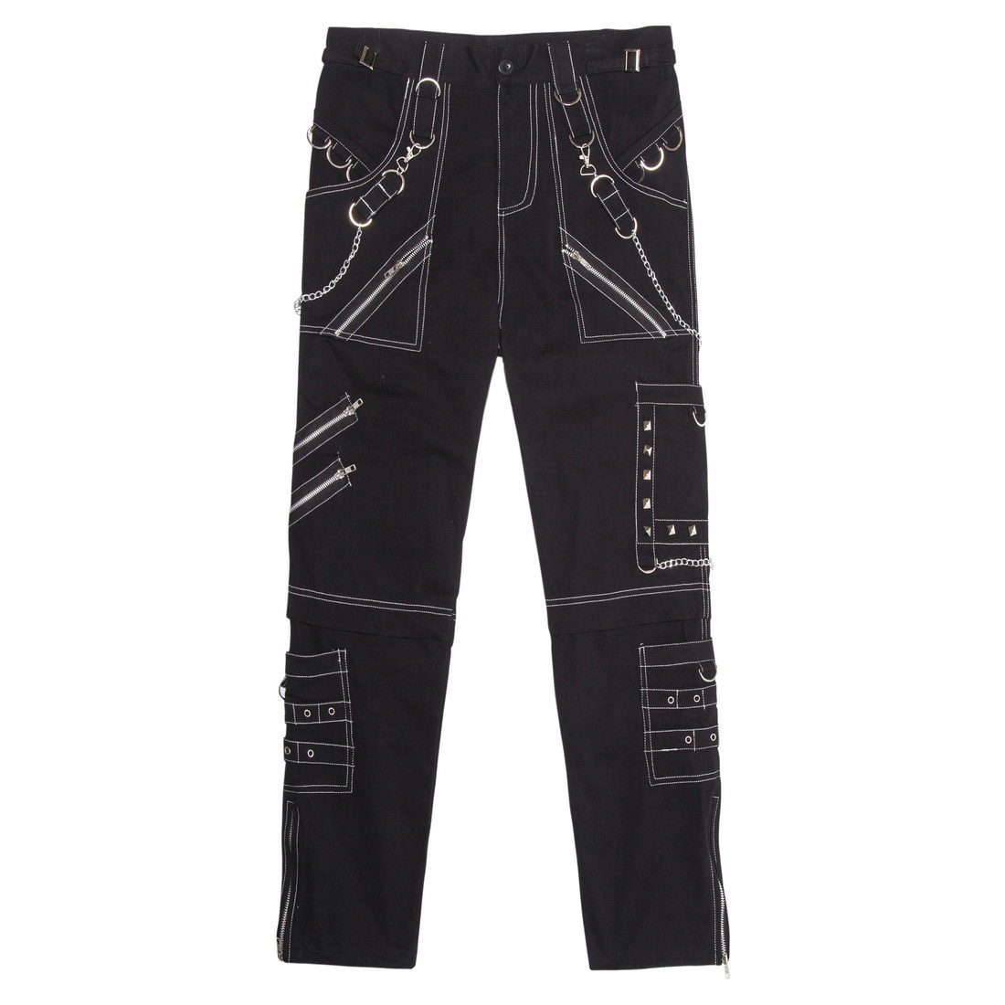 thumbnail for Iron old man steampunk jeans men's slim straight plus size slacks, rock 'n' roll trendy brand statement trousers