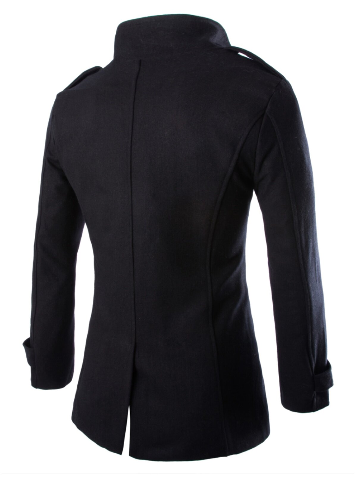 SPRING AND AUTUMN NEW FOREIGN TRADE MENS TWEED COAT MID-LENGTH STAND-UP COLLAR DOUBLE-BREASTED LARGE SIZE SLIM COAT COAT TIDE