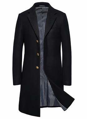 2026春季新款跨境外贸中长款毛呢大衣大码暗门禁呢大衣外套YF603