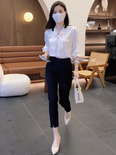 轻熟风职业套装港味设计纯色百搭