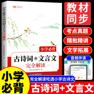 斗半匠2025新版 加中国古诗文读本小学一到六年级古诗三百首完全解读唐诗大全集 小学生必背古诗词和文言文75首十80首同步语文人教版