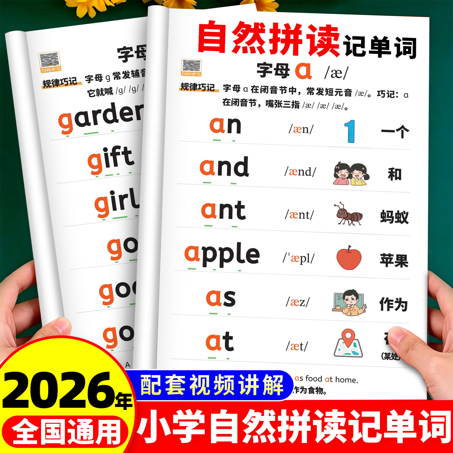 自然拼读教材和音标记单词