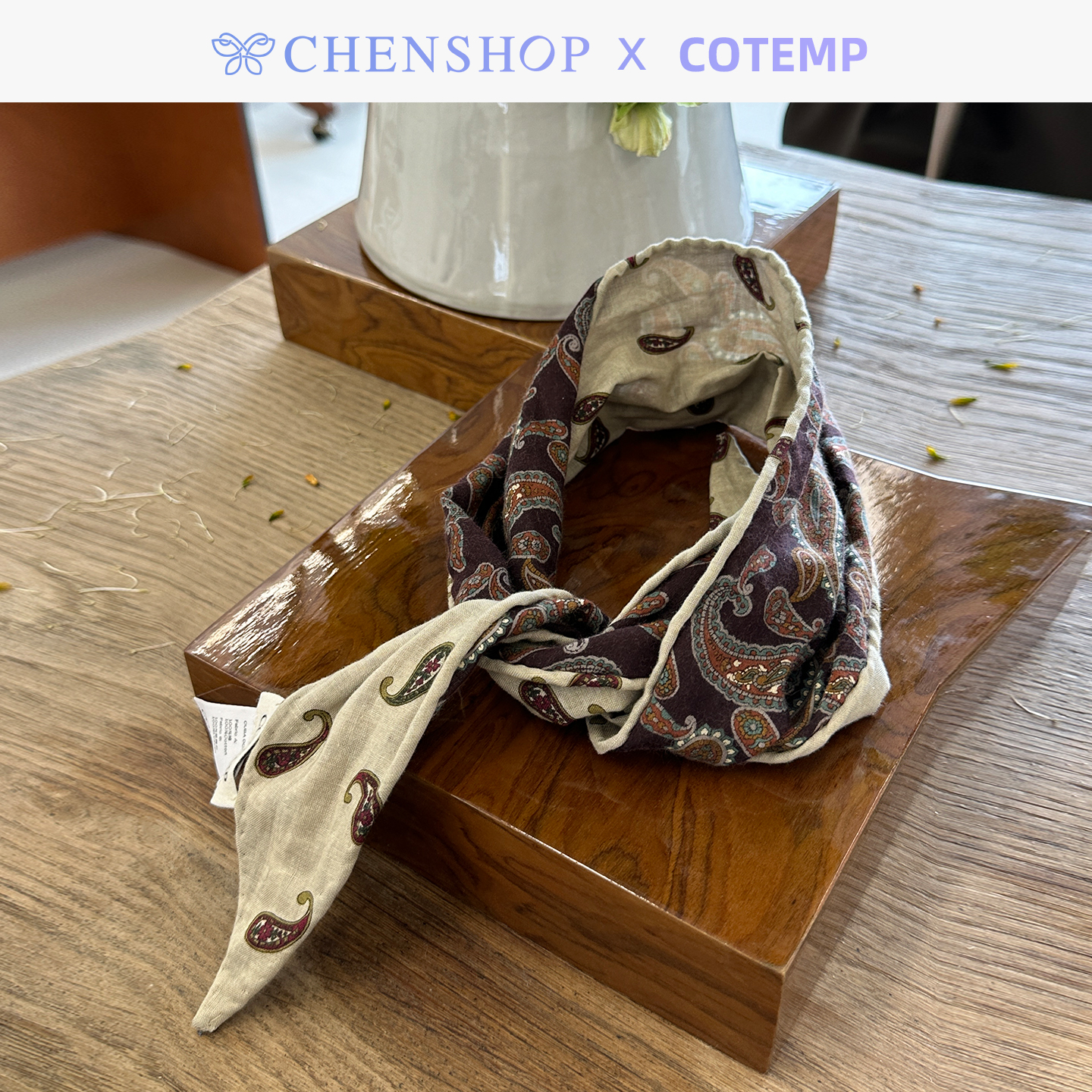 COTEMP双面印花短巾丝巾