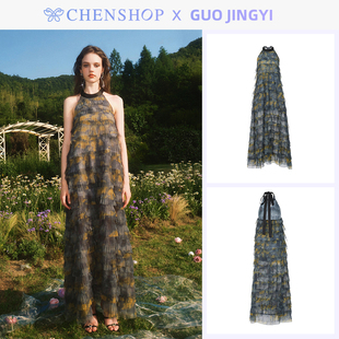 暗夜星空蛋糕拖地长裙连衣裙女CHENSHOP设计师品牌 GUO JINGYI时尚