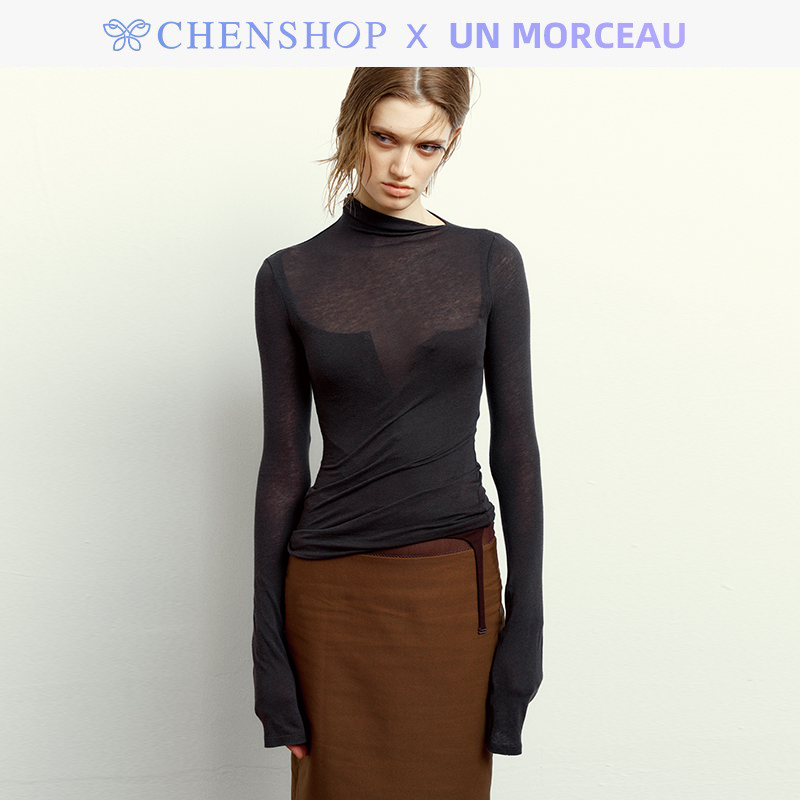 UnMorceau双层门襟丝绵混纺上衣