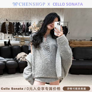 Sonata珍珠V领羊毛马甲连肩蝙蝠袖 Cello 大衣外套CHENSHOP设计师