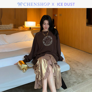 ICE 卫衣百搭CHENSHOP设计师品牌 圆环碱水结logo套头长袖 DUST时尚