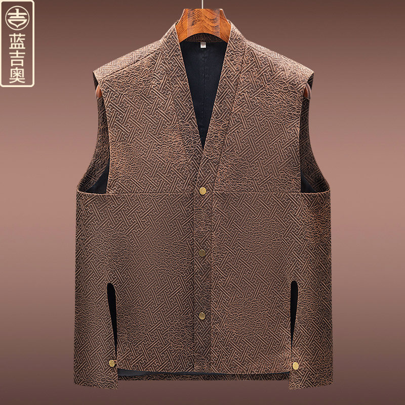 高端中青年男士香云纱马甲原创设计真丝桑蚕丝中式马夹中国风男装,男装,常规马甲,淘宝优惠券,粉丝福利购,淘宝优惠卷