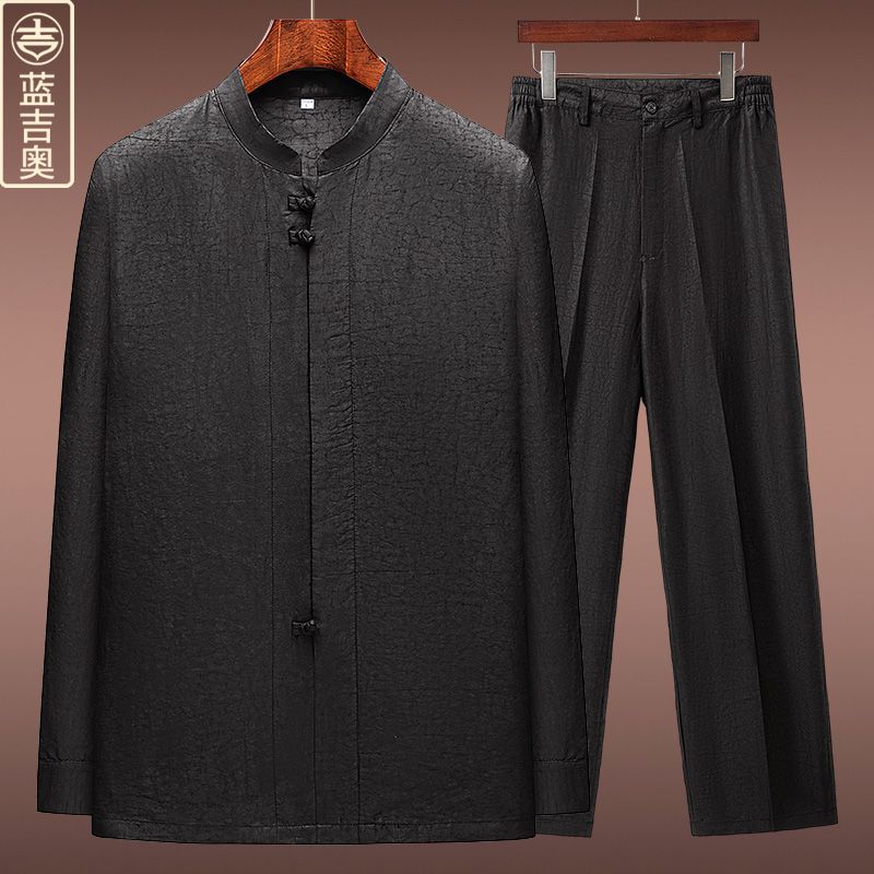 男士香云纱衬衫真丝桑蚕丝打底衫