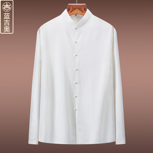 高端禅意茶服中式改良立领衬衣