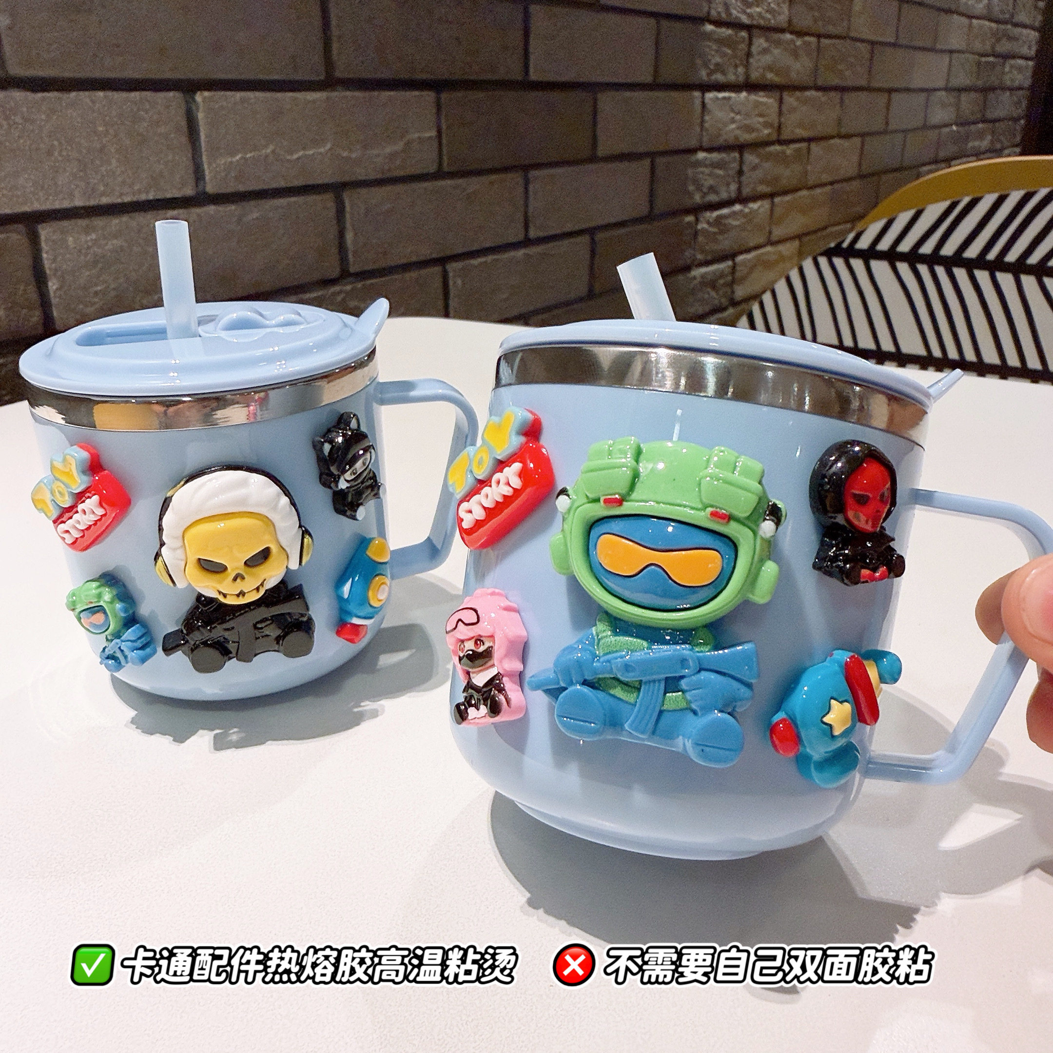钢铁人卡通儿童304不锈钢水杯开学季幼儿园随手杯带刻度牛奶杯萌