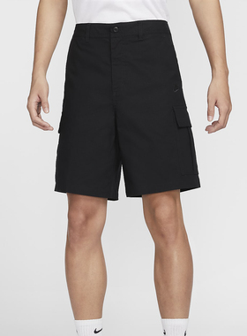 耐克短裤男秋季新款梭织透气工装裤黑色运动五分裤FN3518-010