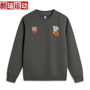 专柜2024秋李宁男子圆领套头无帽卫衣 AWDU259