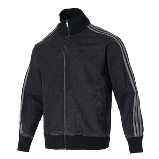 Adidas阿迪达斯男士黑色立领牛仔运动外套休闲夹克KD1516
