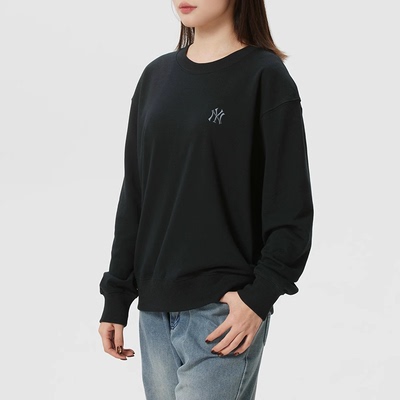 MLB男女宽松休闲小标圆领卫衣26春季新款运动服套头衫3AMTB0161