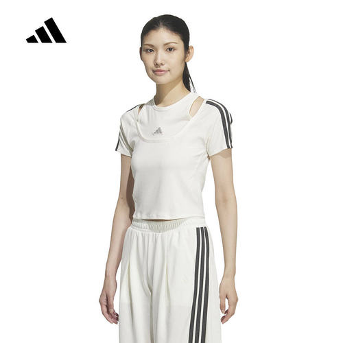 adidas阿迪达斯运动2026春女短袖T恤 KR7606