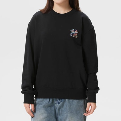 MLB男女情侣圆领卫衣春季新款时尚复古学院风宽松套头衫3AMTB1161