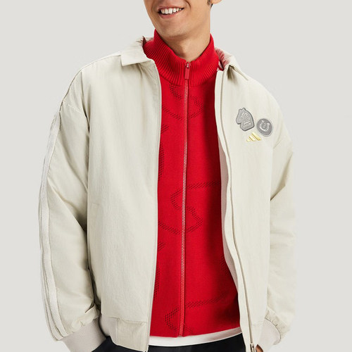 阿迪达斯男装2026马年新年款加绒运动休闲宽松休闲夹克外套KE4058